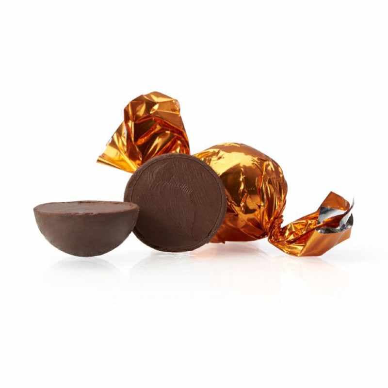 Fyldte chokoladekugler m/ chokocreme - Orange - 1 kg
