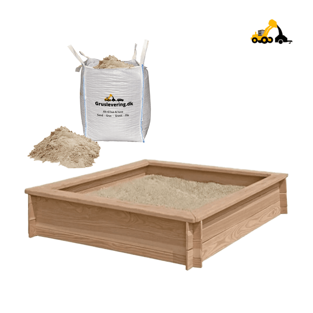 Sandkasse i lærketræ inkl. 500kg sand