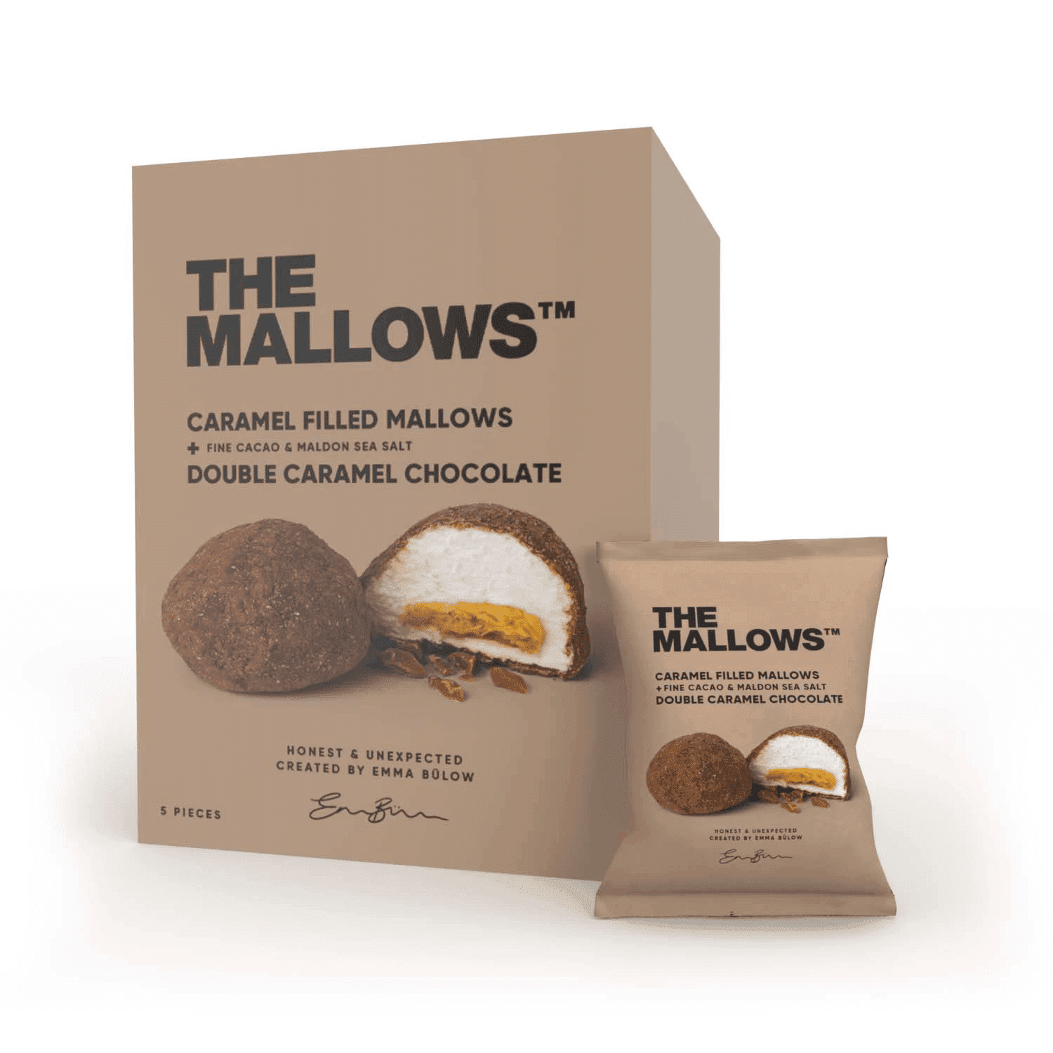 The Mallows, Caramel Filled Mallows + Double Caramel Chocolate - 5 stk