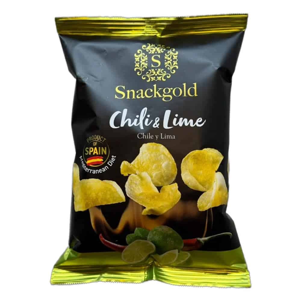 Snackgold, Gourmet chips m. Chili & Lime - 125gr.