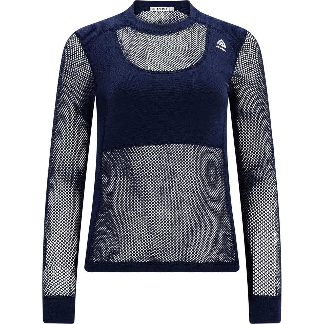 Aclima Womens WoolNet Crew Neck Shirt (Blå (NAVY BLAZER) Large)