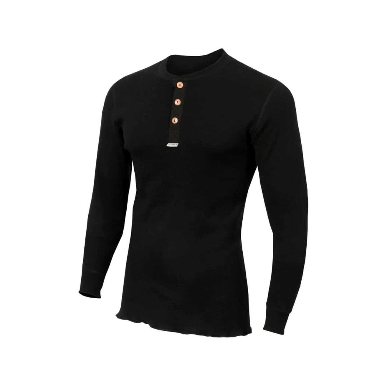 Aclima Mens WarmWool Grandad Shirt (Sort (JET BLACK) Small)