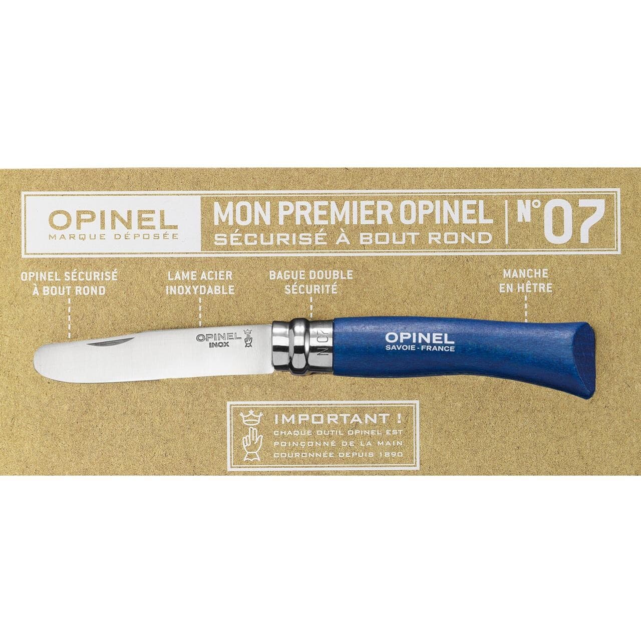 Opinel My First N°07 Round Ended (Blå (BLUE))
