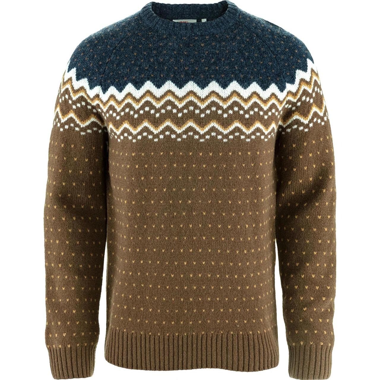 Fjällräven Mens Övik Knit Sweater (Brun (DARK OAK-NAVY/299-560) Large)