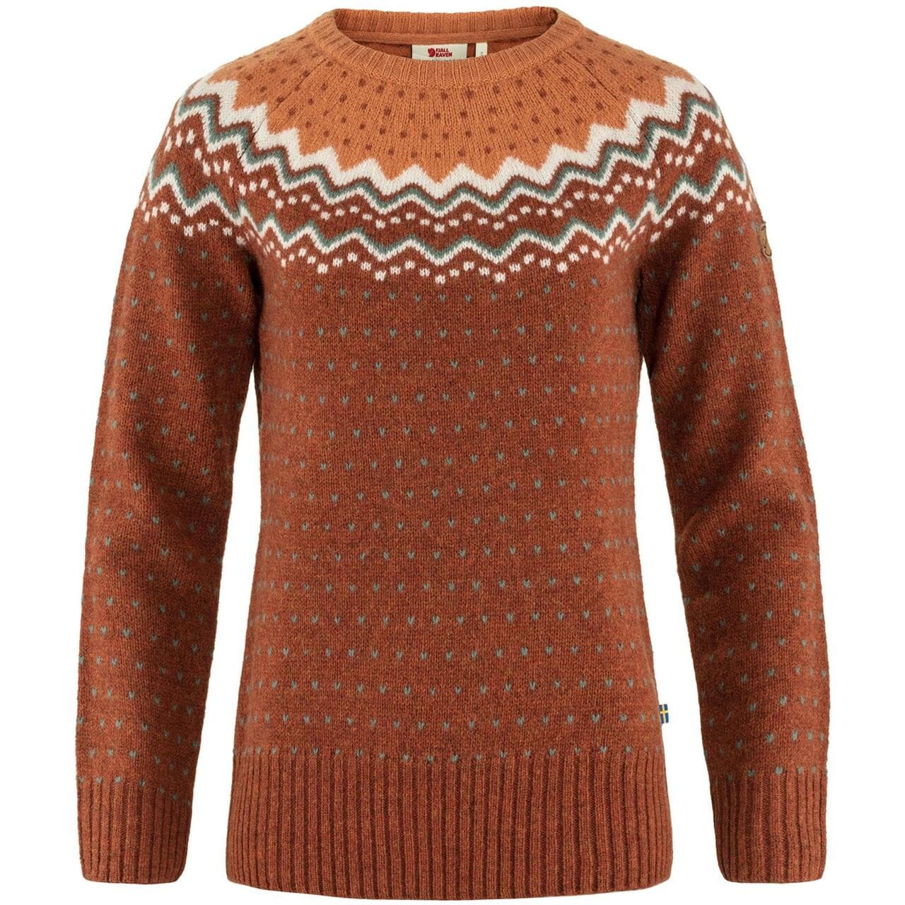 Fjällräven Womens Övik Knit Sweater (Orange (AUTUMN LEAF-DESERT BRN/215-242) Large)