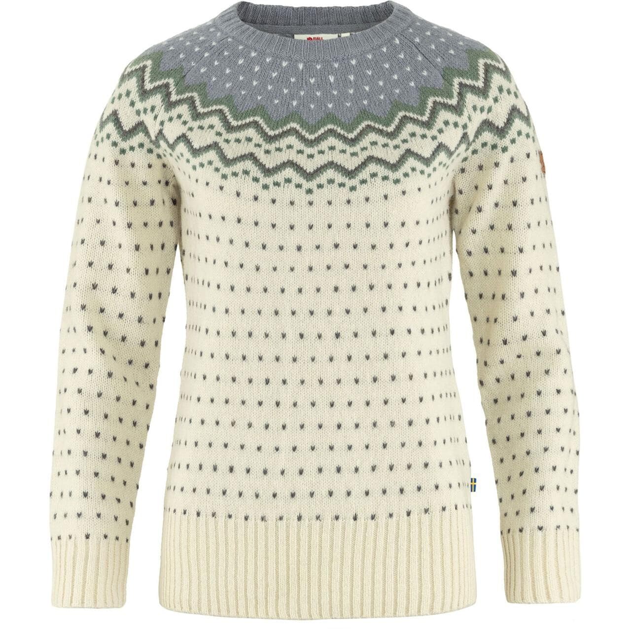 Fjällräven Womens Övik Knit Sweater (Hvid (CHALK WHITE-FLINT GREY/113-055) X-large)