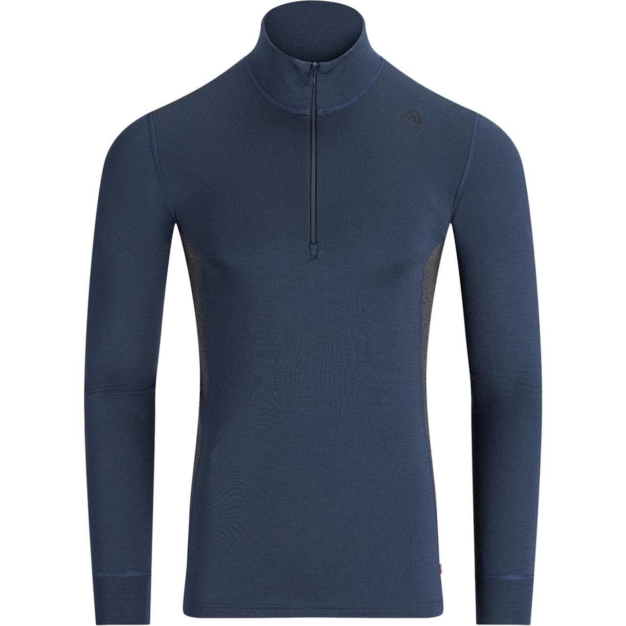 Aclima Mens WarmWool Mock Neck Shirt (Blå (MIDNIGHT NAVY/MARENGO) Small)