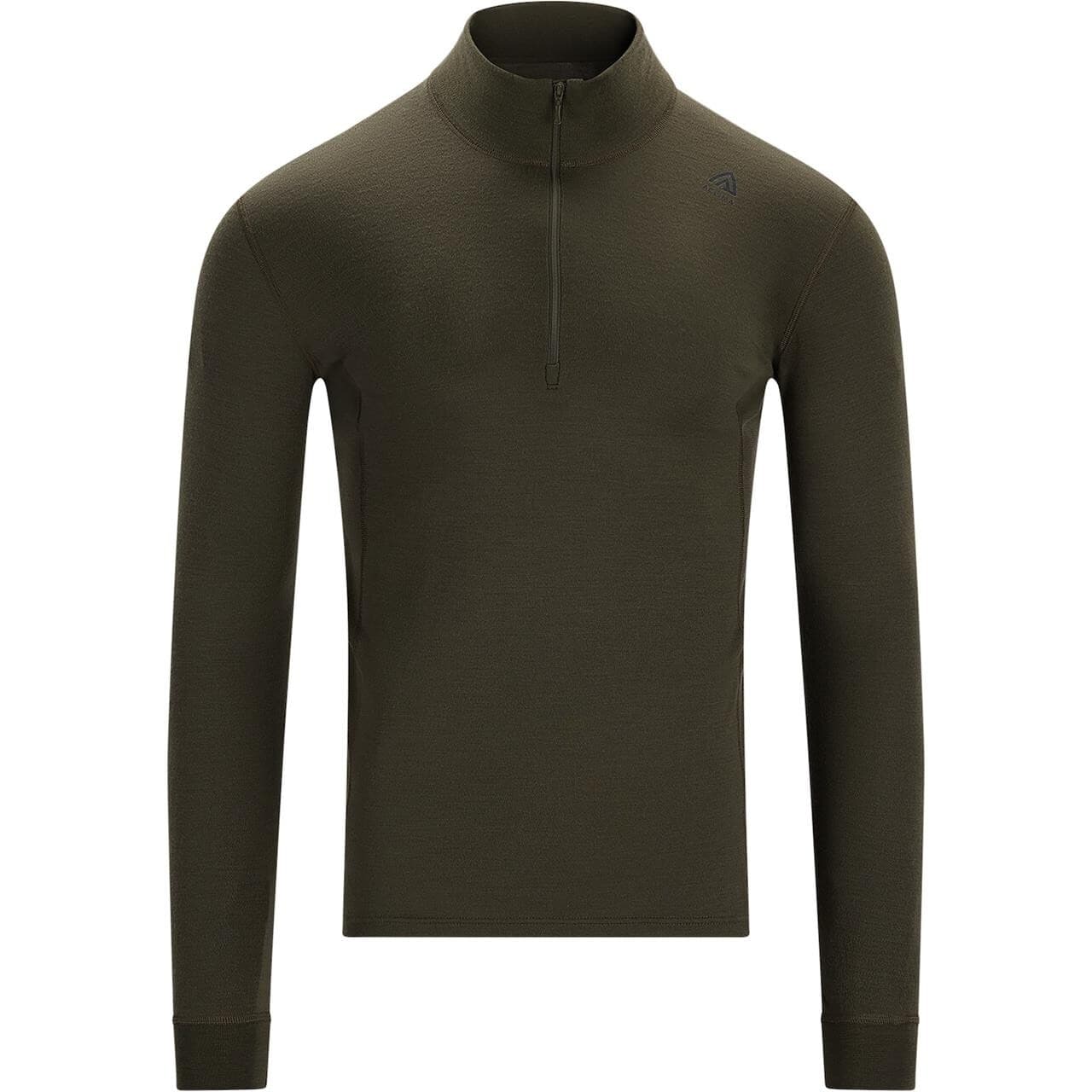 Aclima Mens WarmWool Mock Neck Shirt (Grøn (TARMAC) Medium)