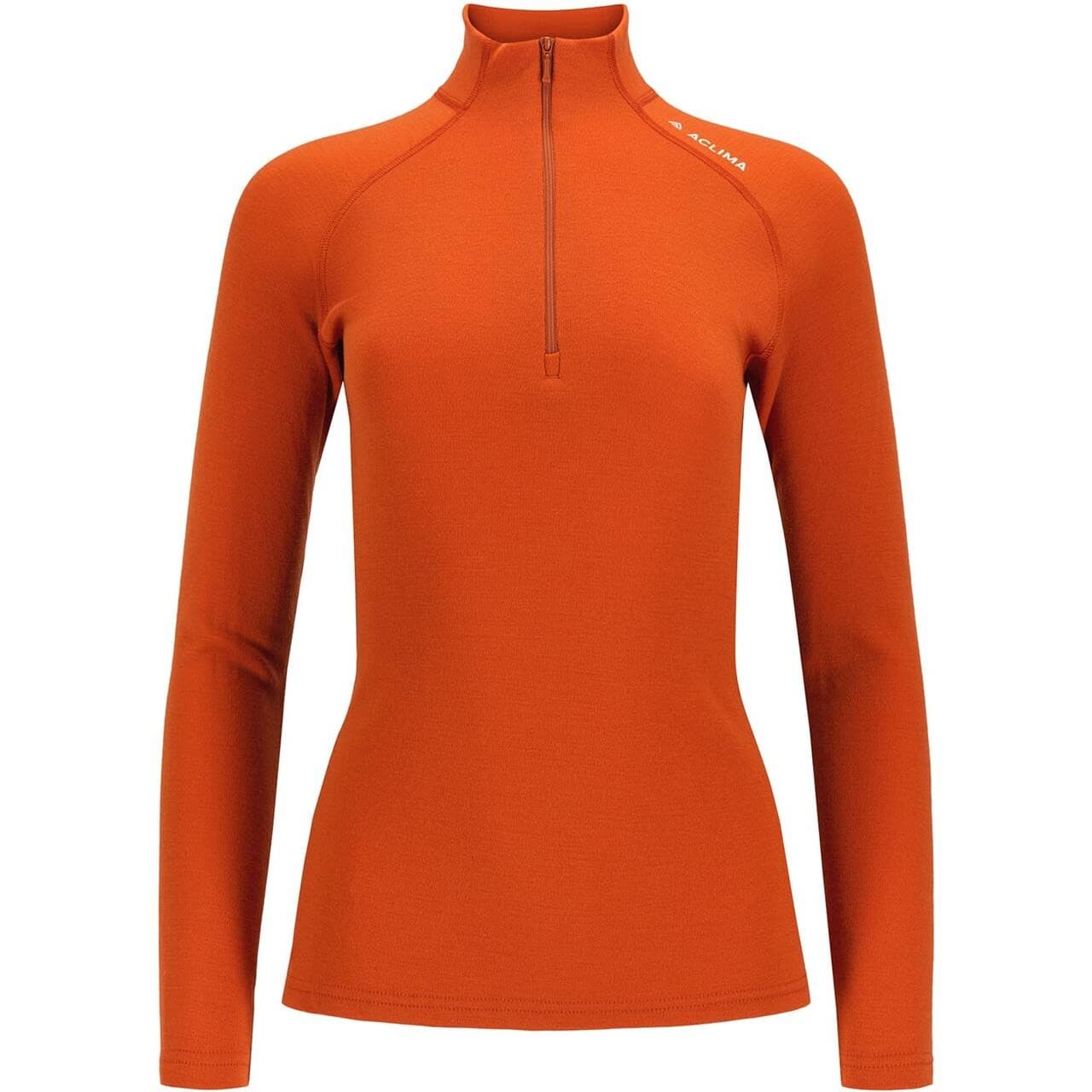 Aclima Womens Warmwool Mock Neck Shirt (Orange (GOLD FLAME) Medium)