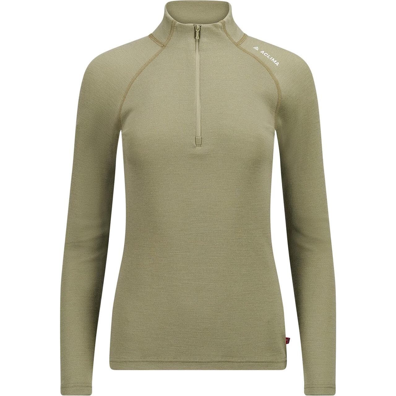 Aclima Womens Warmwool Mock Neck Shirt (Grøn (ALOE) Small)