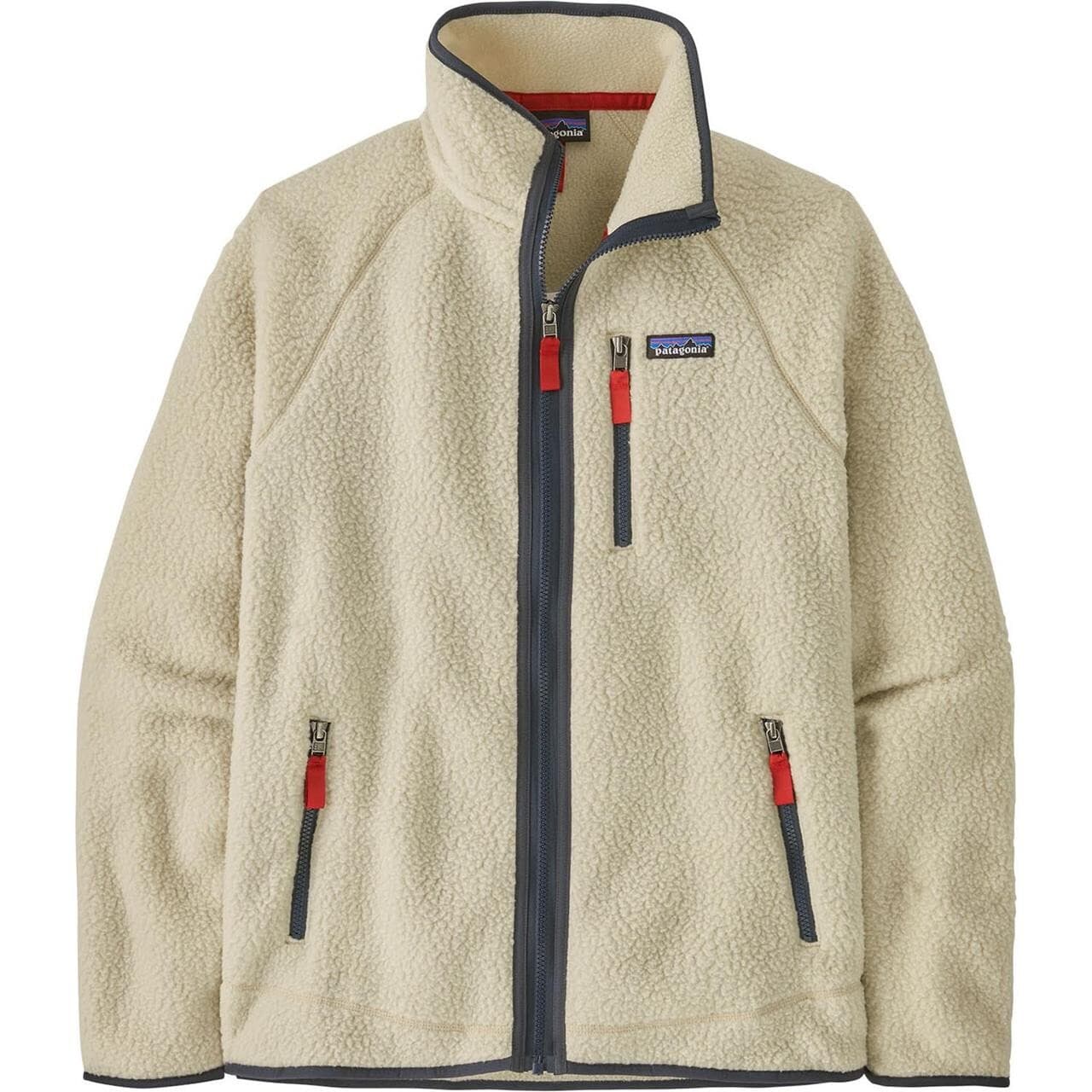 Patagonia Mens Retro Pile Jacket F2019 model (Beige (PELICAN W/SMOLDER BLUE) Small)