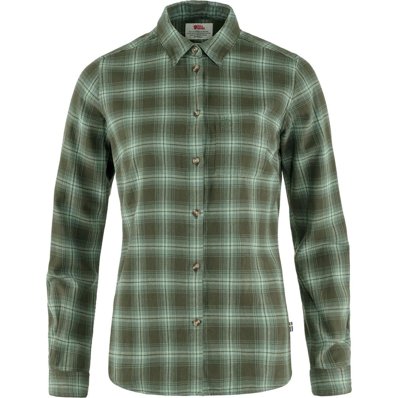 Fjällräven Womens Övik L/S Flannel Shirt (Grøn (DEEP FOREST-PATINA GRN/662-614) XX-small)
