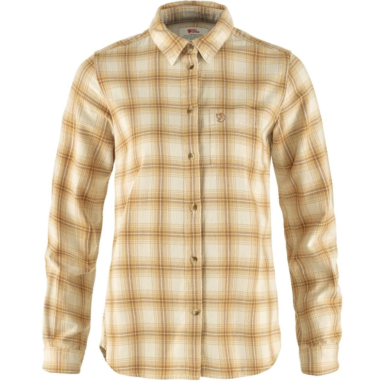 Fjällräven Womens Övik L/S Flannel Shirt (Hvid (CHALK WHITE-DUNE BEIGE/113-196) X-small)