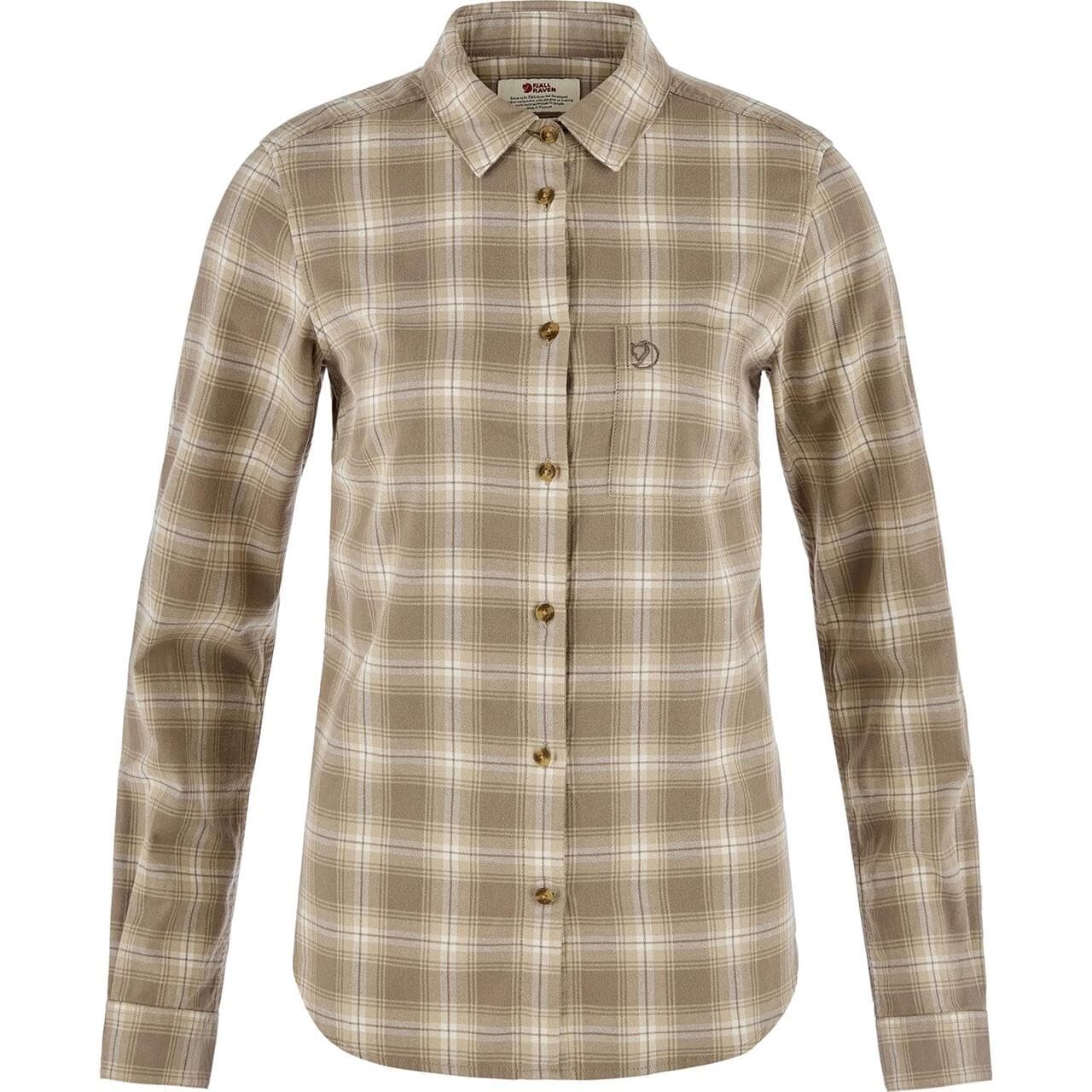 Fjällräven Womens Övik L/S Flannel Shirt (Hvid (CHALK WHITE-SUEDE BRWN/113-244) X-small)