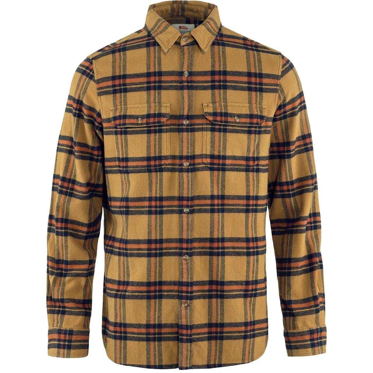 Fjällräven Mens Övik L/S Heavy Flannel Shirt (Brun (BUCKWHEAT-AUTUMN LEAF/232-215) Small)