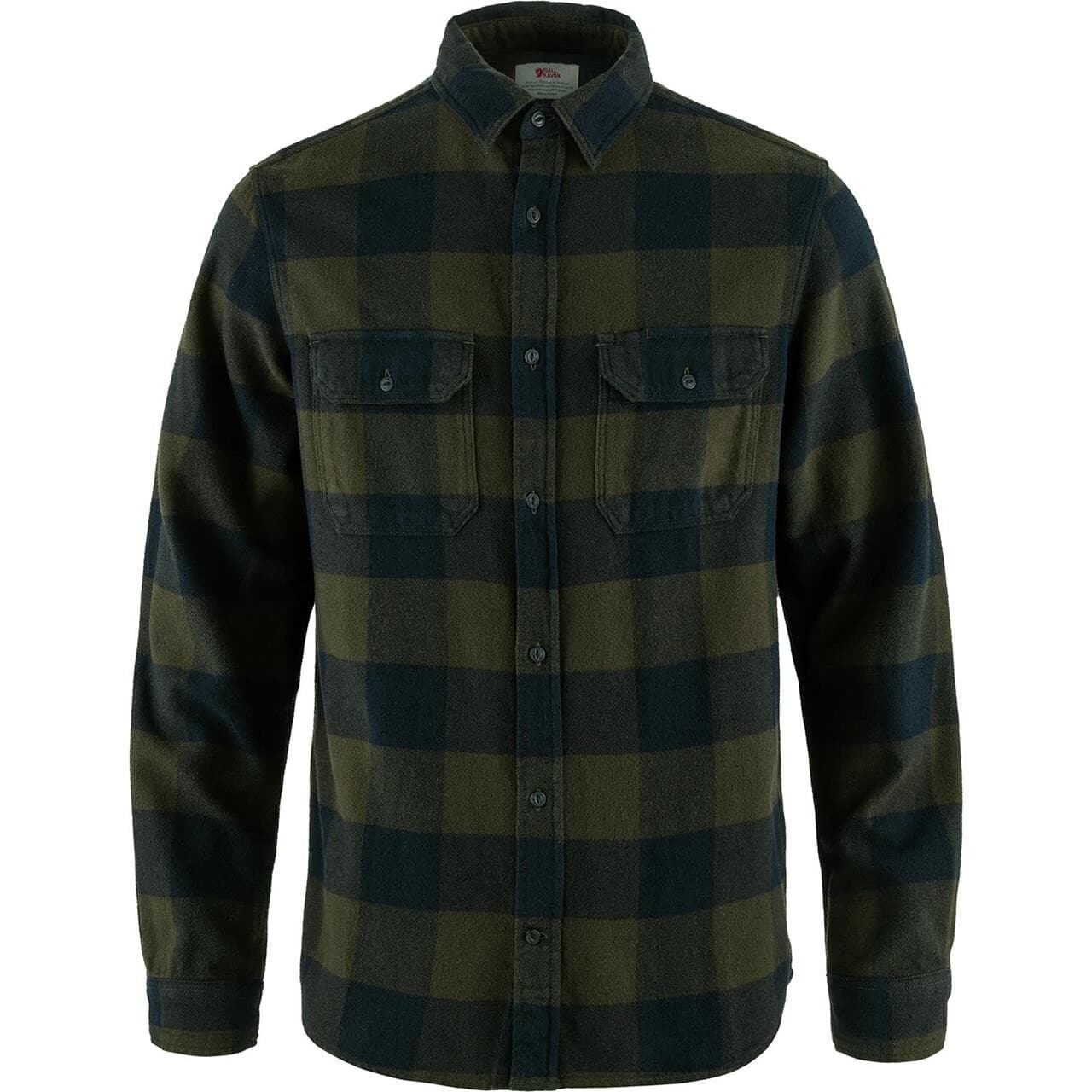 Fjällräven Mens Övik L/S Heavy Flannel Shirt (Grøn (DEEP FOREST-DARK NAVY/662-555) Small)