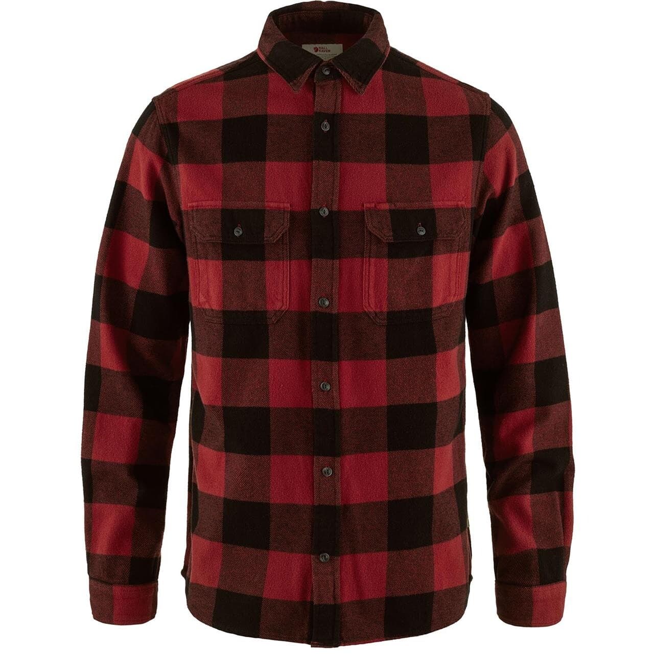 Fjällräven Mens Övik L/S Heavy Flannel Shirt (Rød (RED-BLACK/320-550) Large)