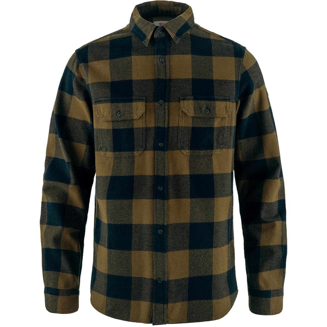 Fjällräven Mens Övik L/S Heavy Flannel Shirt (Brun (WOOD BROWN-DARK NAVY/265-555) Small)