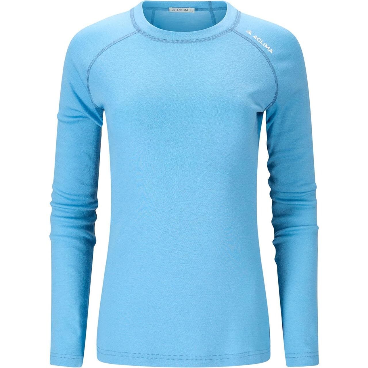 Aclima Womens WarmWool Crew Neck Shirt (Blå (NIAGARA) X-large)