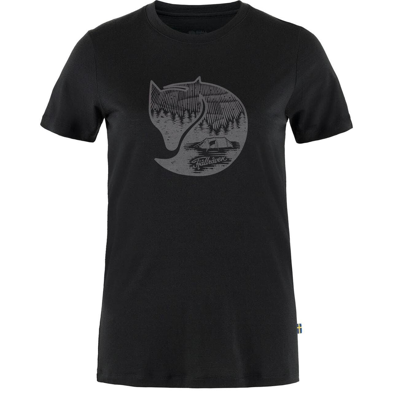 Fjällräven Womens Abisko Wool Fox S/S (Sort (BLACK-IRON GREY/550-048) Small)