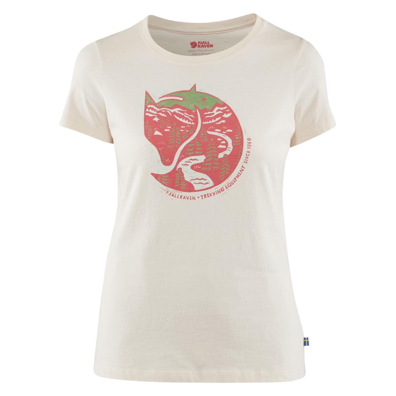 Fjällräven Womens Arctic Fox Print T-shirt (Hvid (CHALK WHITE/113) Small)