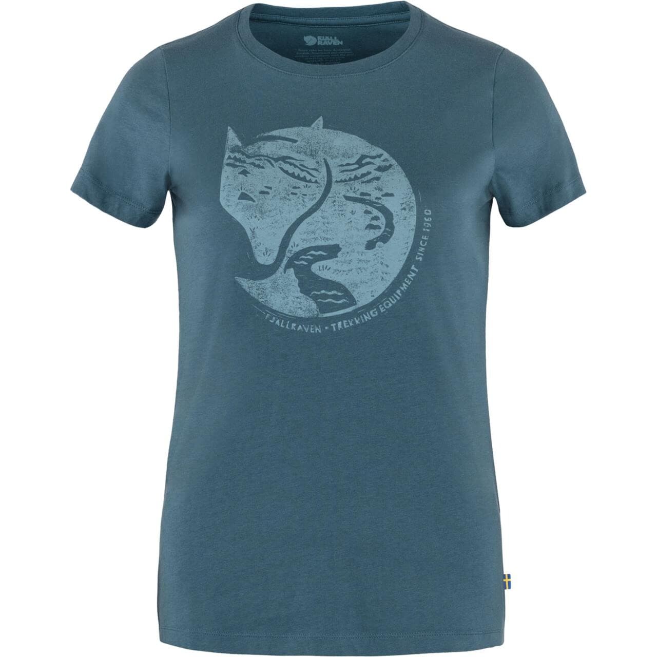 Fjällräven Womens Arctic Fox Print T-shirt (Blå (INDIGO BLUE/534) X-small)