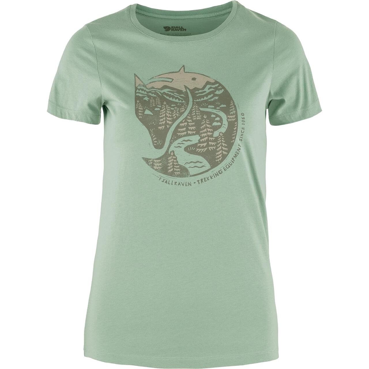 Fjällräven Womens Arctic Fox Print T-shirt (Grøn (MISTY GREEN/674) X-small)