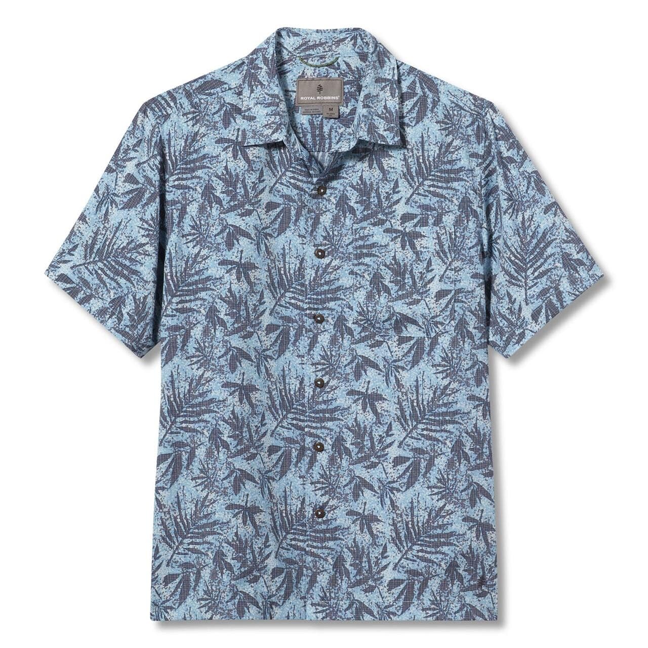Royal Robbins Mens Comino Leaf S/S (Blå (SKY BLUE ROBLE PT) Small)