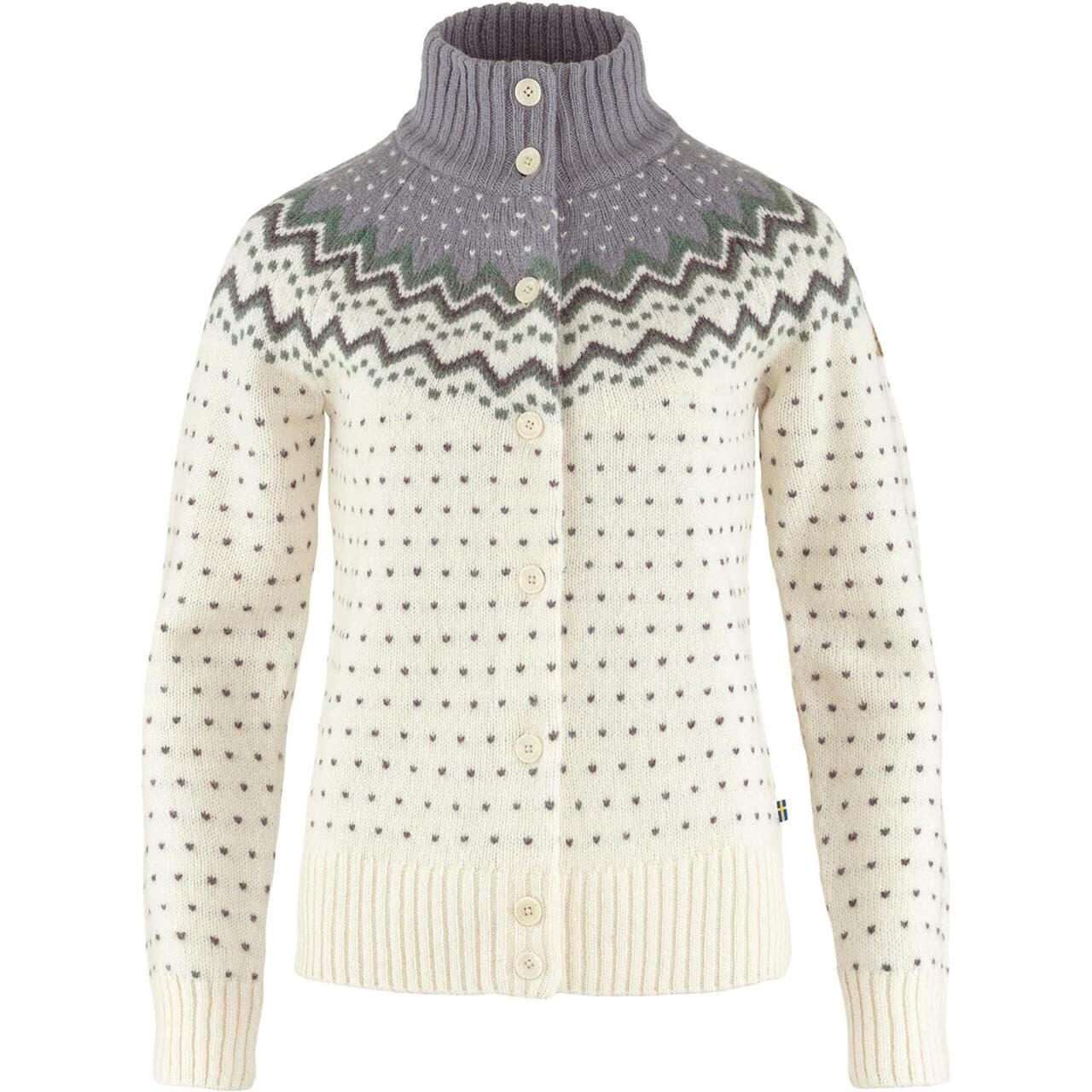 Fjällräven Womens Övik Knit Cardigan (Hvid (CHALK WHITE-FLINT GREY/113-055) Large)