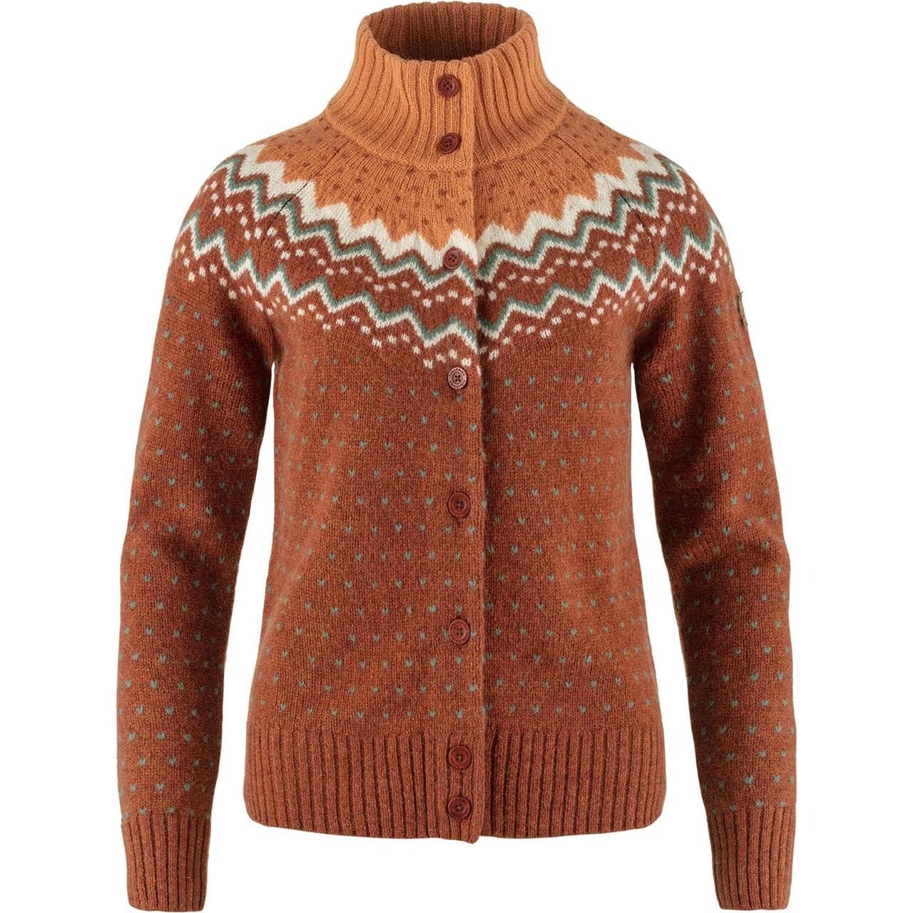 Fjällräven Womens Övik Knit Cardigan (Orange (AUTUMN LEAF-DESERT BRN/215-242) Small)