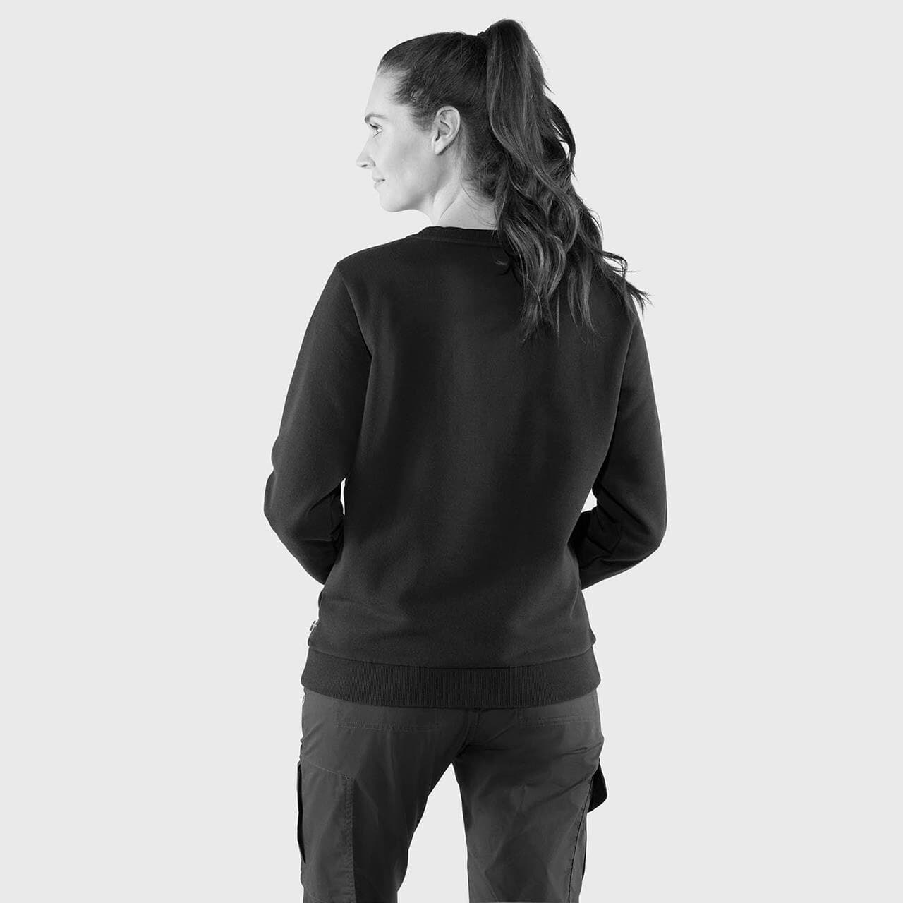 Fjällräven Womens Fjällräven Logo Sweater (Hvid (CHALK WHITE-FLAME ORNG/113-214) X-large)