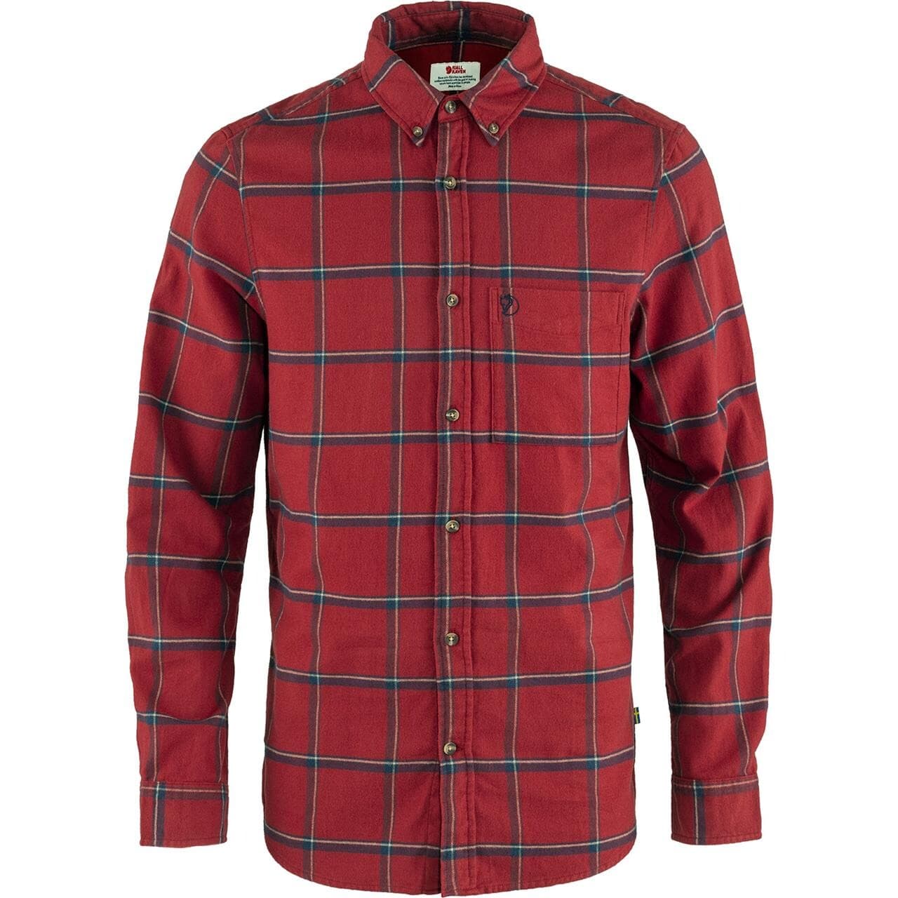 Fjällräven Mens Övik Comfort Flannel Shirt M (Rød (RED OAK-NAVY/345-560) Small)