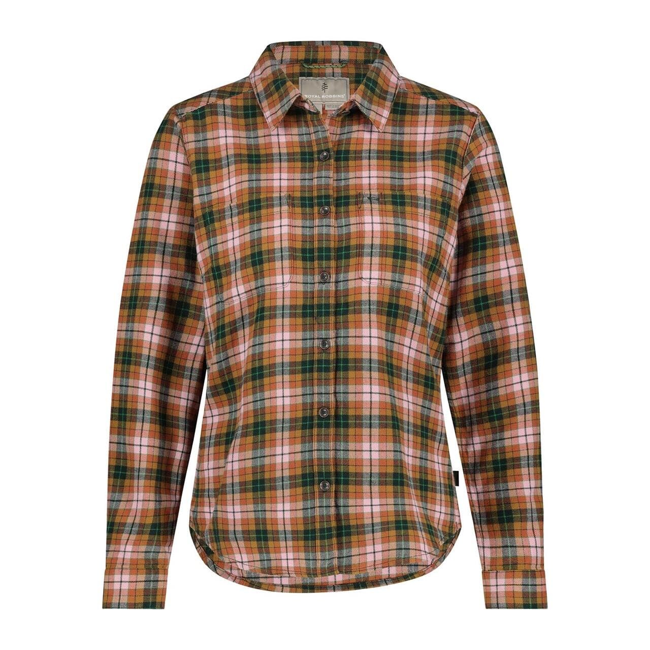 Royal Robbins Womens Lieback Organic Cotton Flannel L/S (Brun (BAKED CLAY WILDWOOD PLD) X-large)