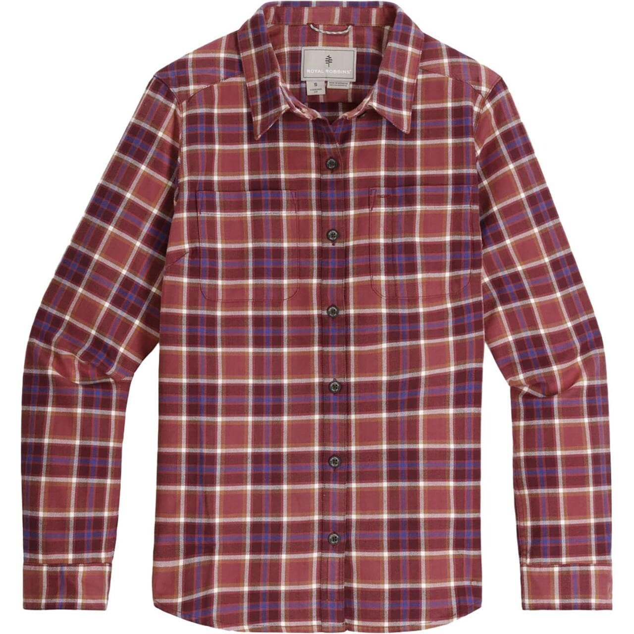 Royal Robbins Womens Lieback Organic Cotton Flannel L/S (Rød (WILD RHUBARB BODEGA BAY PLD) Small)