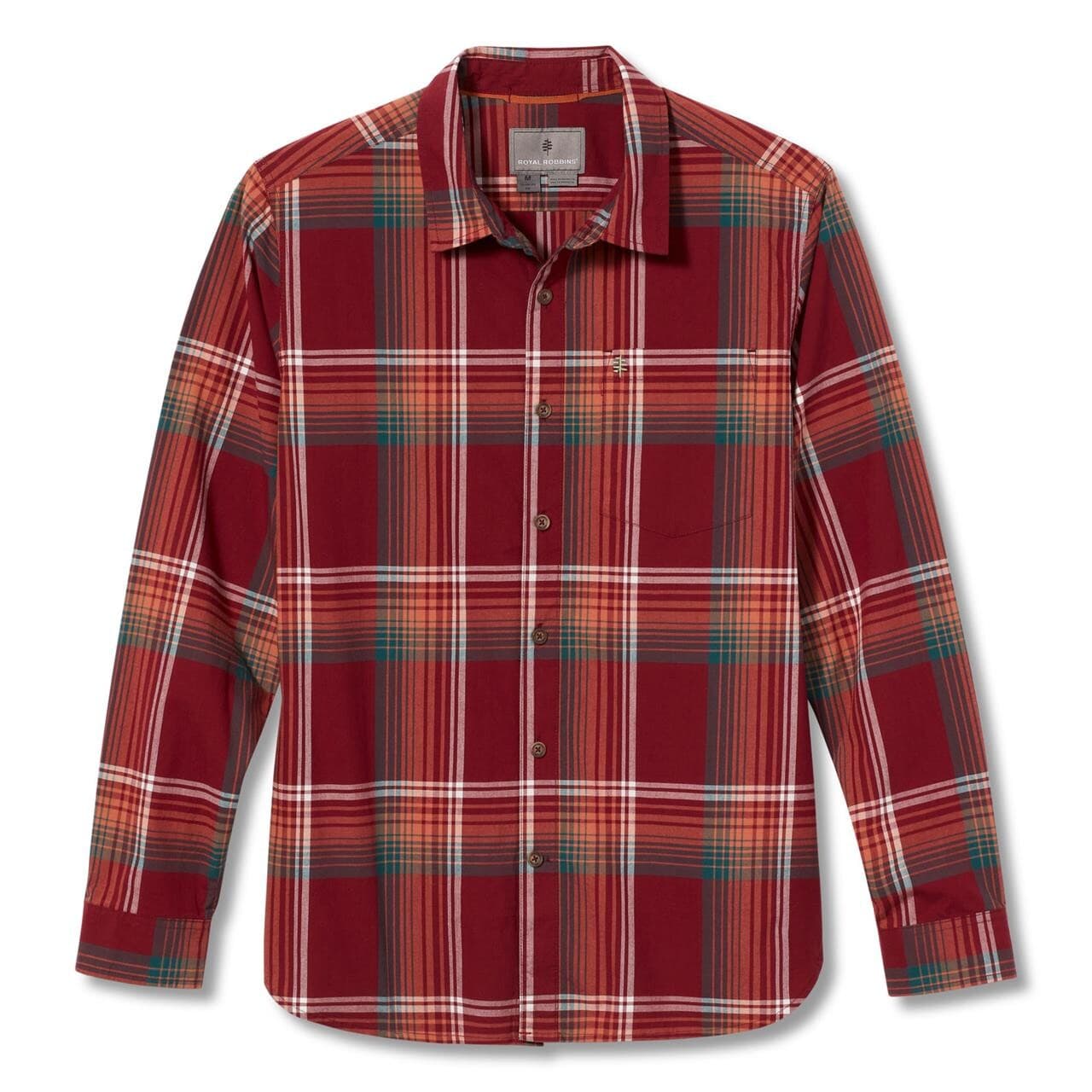 Royal Robbins Mens Trouvaille Organic Cotton Plaid L/S (Rød (SYRAH KRUSE PLD) Small)