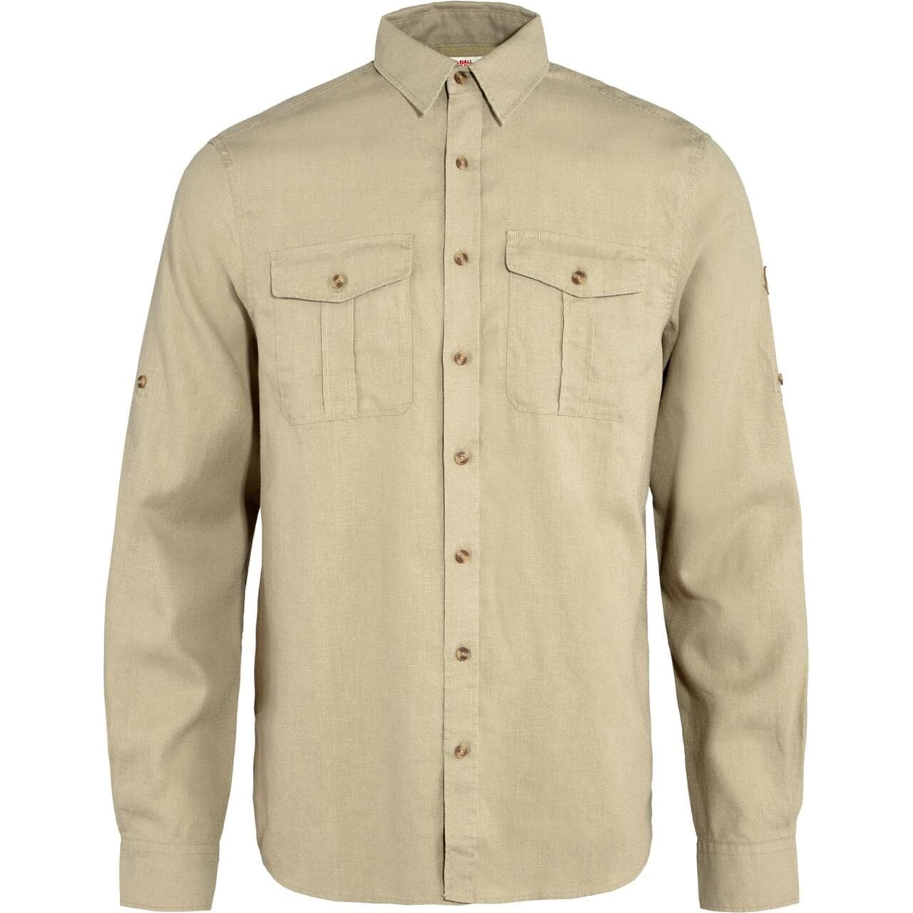 Fjällräven Mens Övik Travel Shirt L/S (Beige (SAND STONE/195) Small)