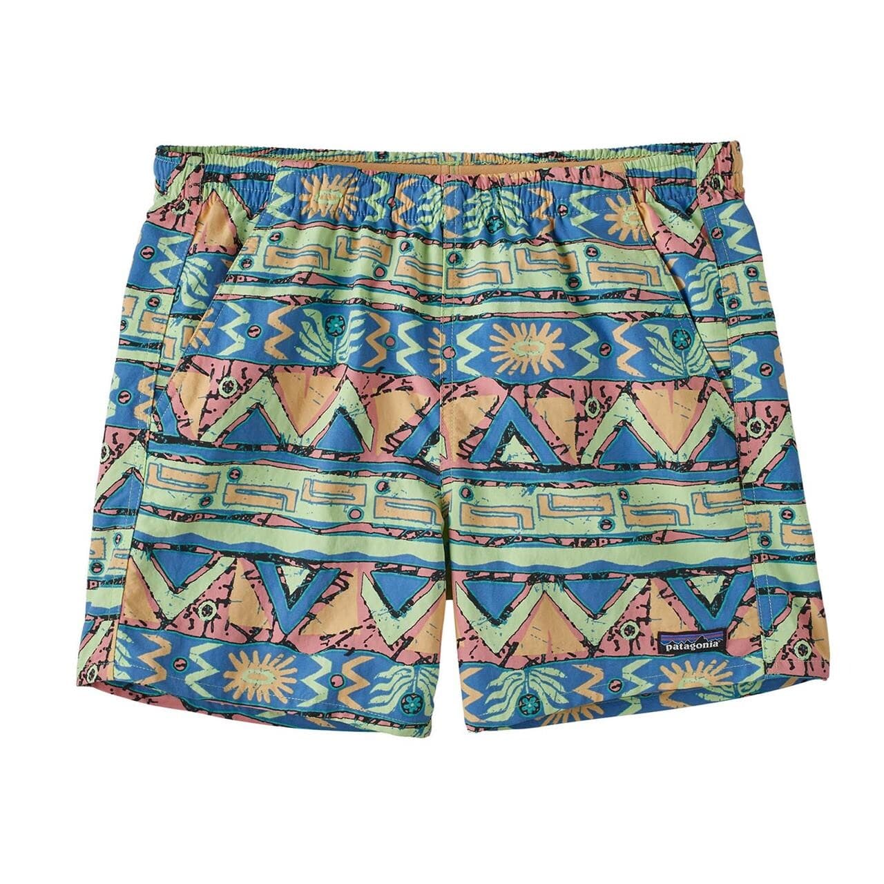 Patagonia Womens Baggies Shorts - 5" (Grøn (HIGH HOPES GEO: SALAMANDER GRN) Medium)