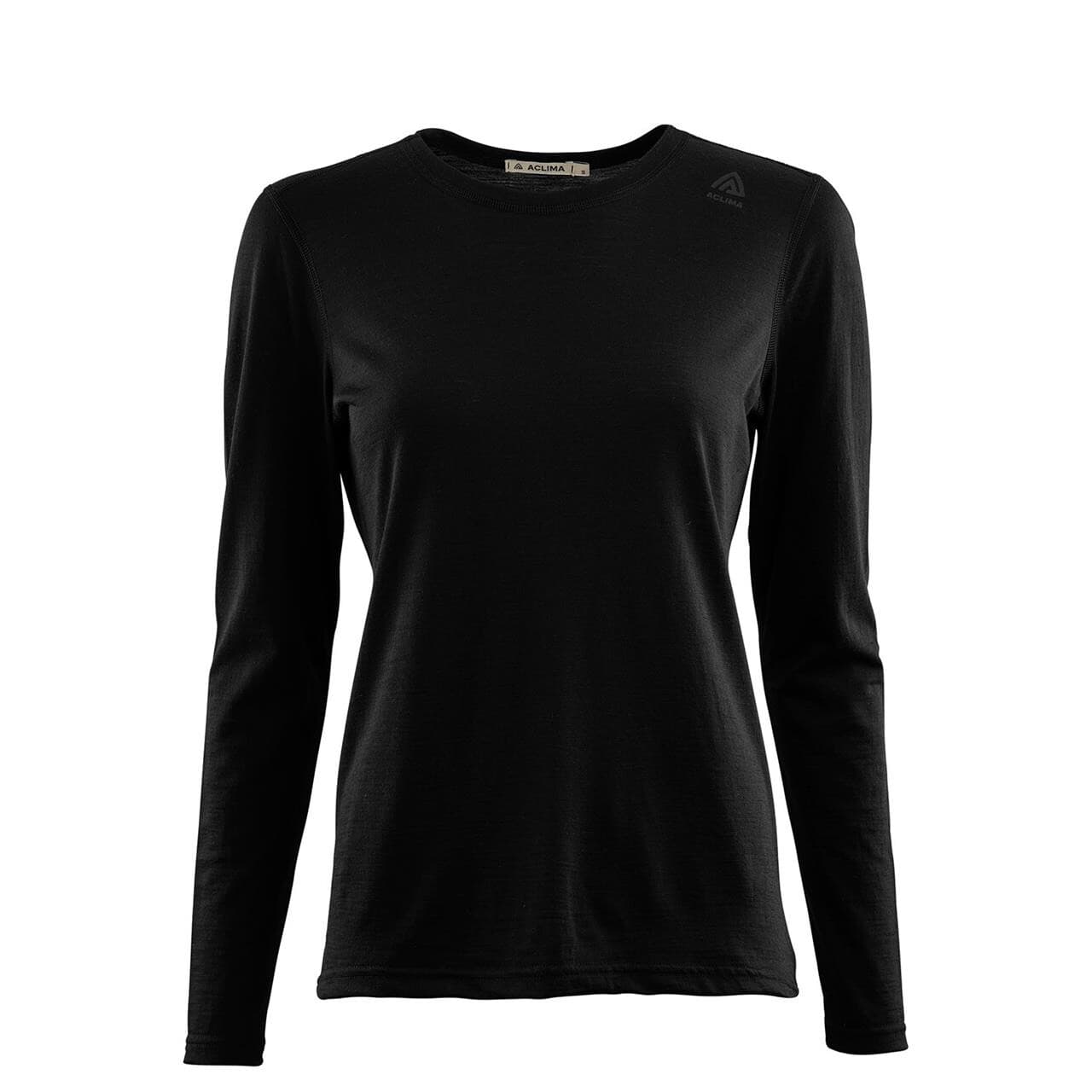 Aclima Womens Lightwool Undershirt Long Sleeve (Sort (JET BLACK) Medium)