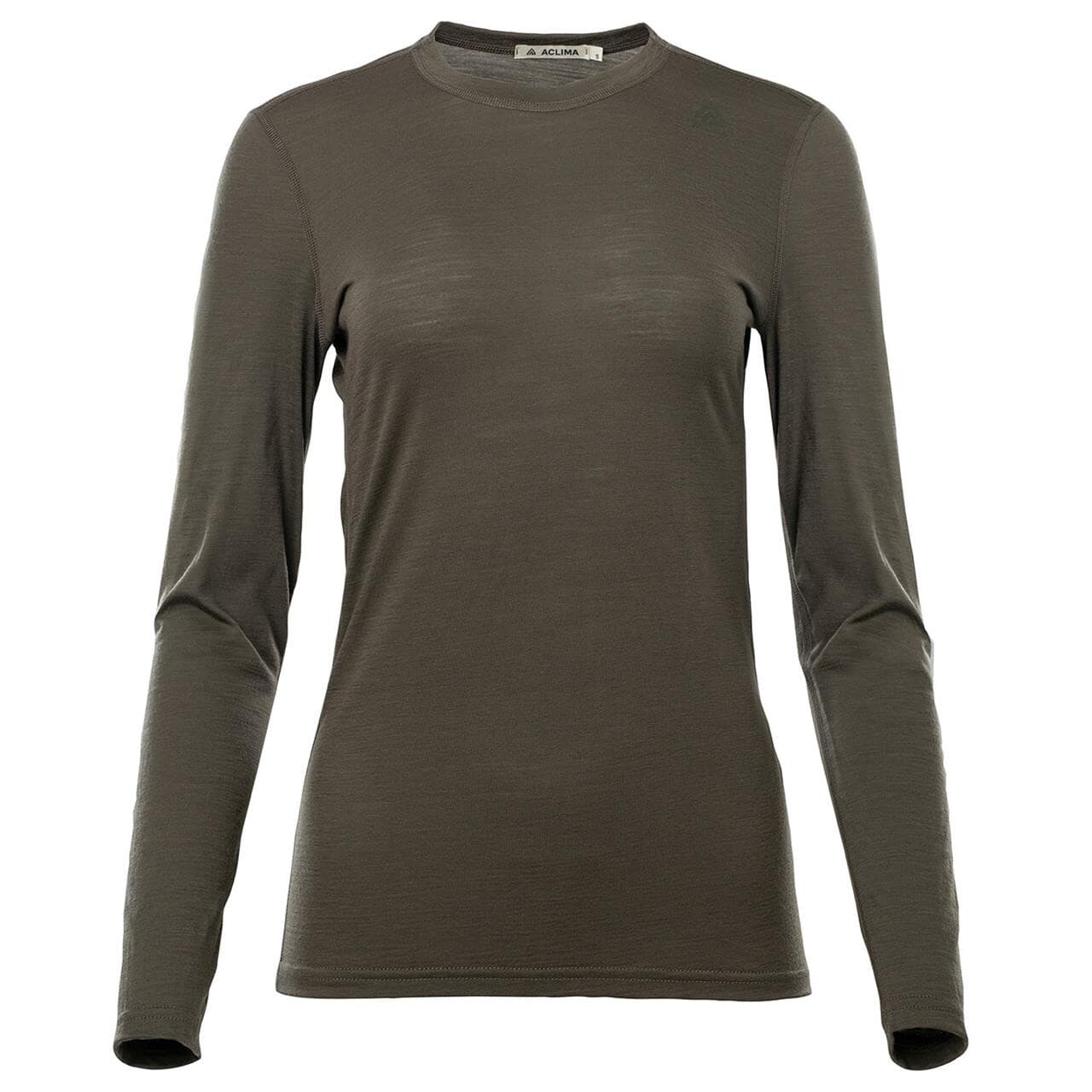 Aclima Womens Lightwool Undershirt Long Sleeve (Grøn (TARMAC) Small)