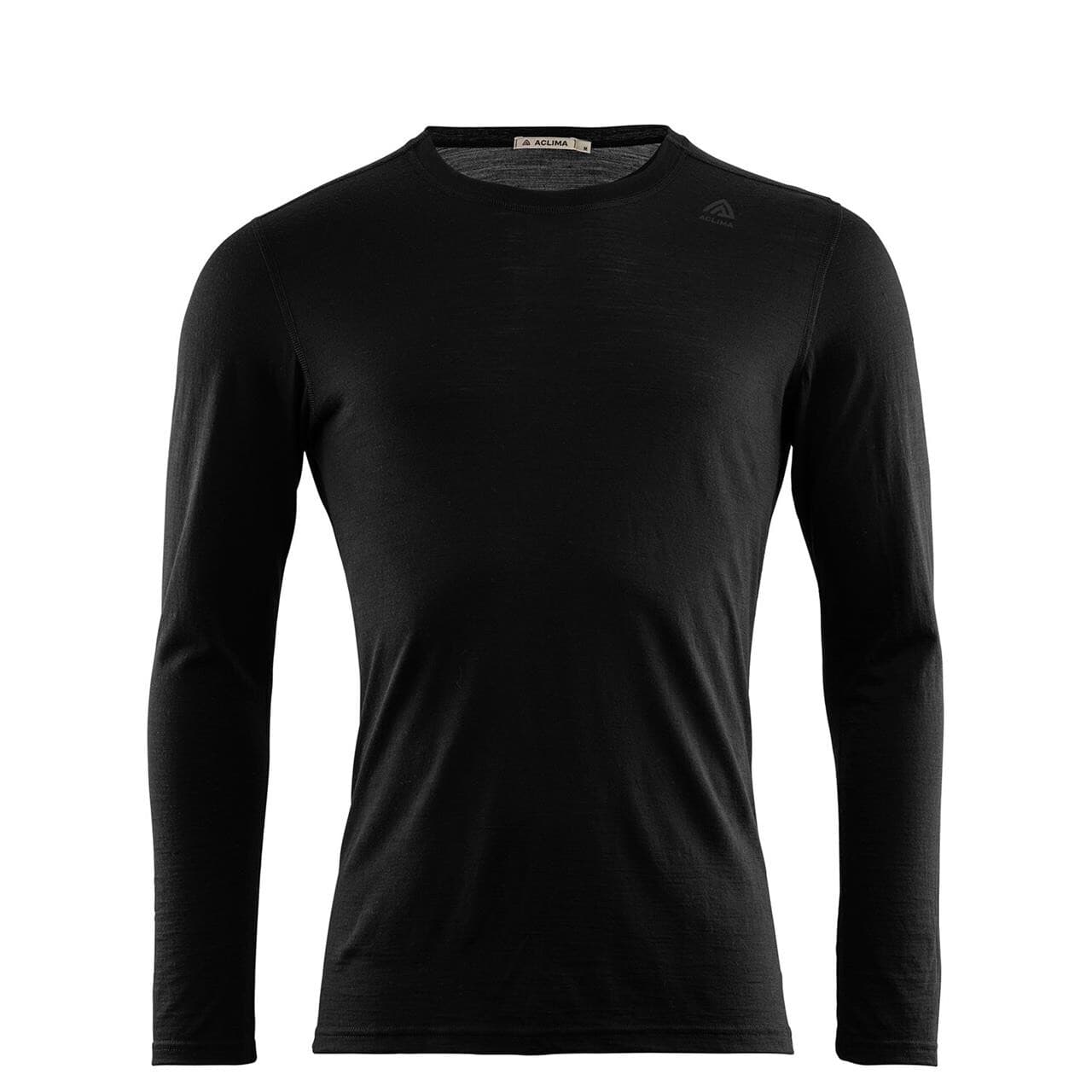 Aclima Mens Lightwool Undershirt Long Sleeve (Sort (JET BLACK) Medium)
