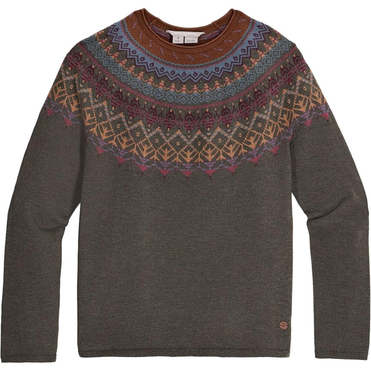 Royal Robbins Womens Westlands Fairisle Crew (Grå (EVERGLADE HTR MONARCH PT) Large)