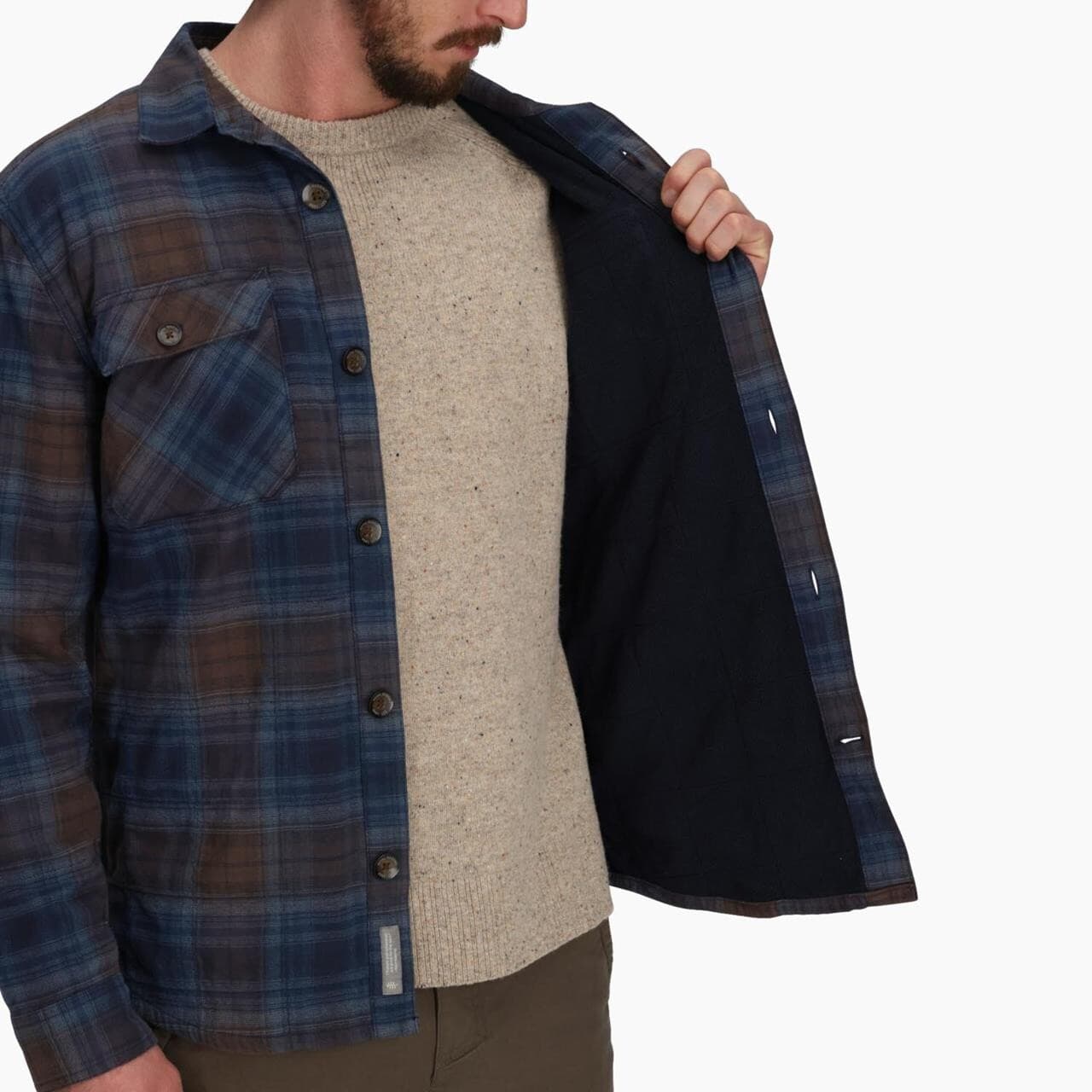 Royal Robbins Mens Snowcap Lined Flannel L/S (Blå (NAVAL TIOGA PLD) Medium)