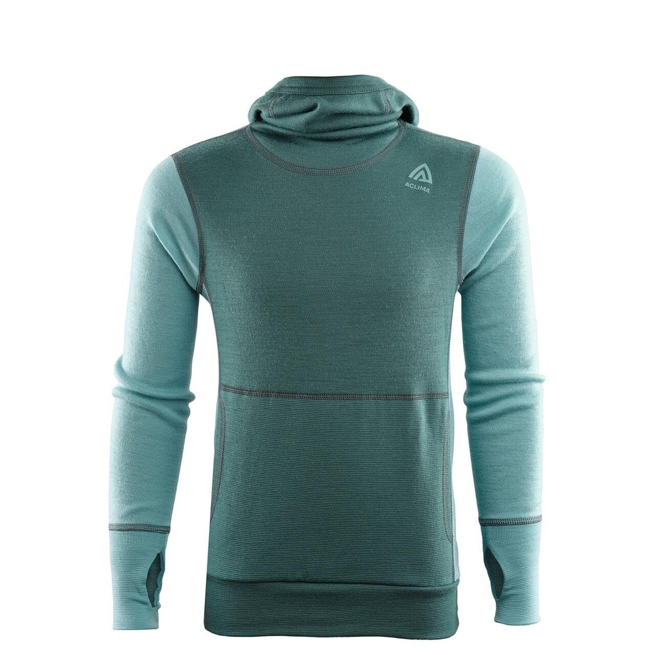 Aclima Childrens WarmWool Hoodsweater (Blå (NORTH ATLANTIC/REEF WATERS) 120 cm)