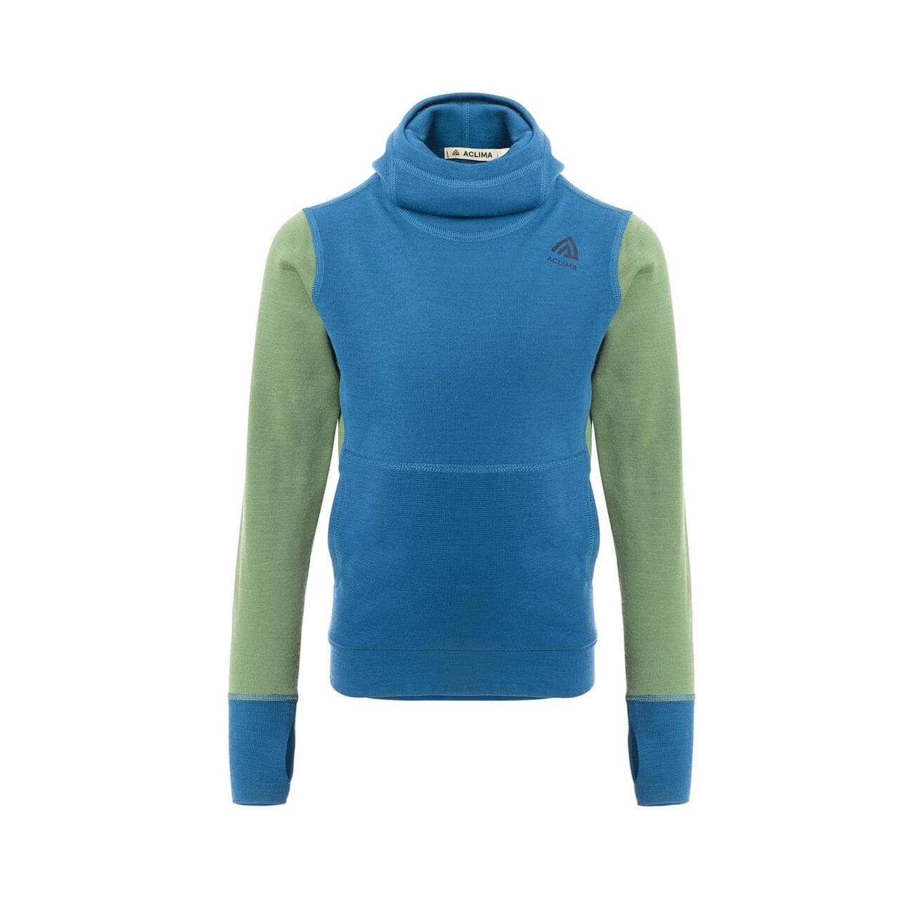 Aclima Childrens WarmWool Hoodsweater (Blå (CORSAIR/DILL) 110 cm)