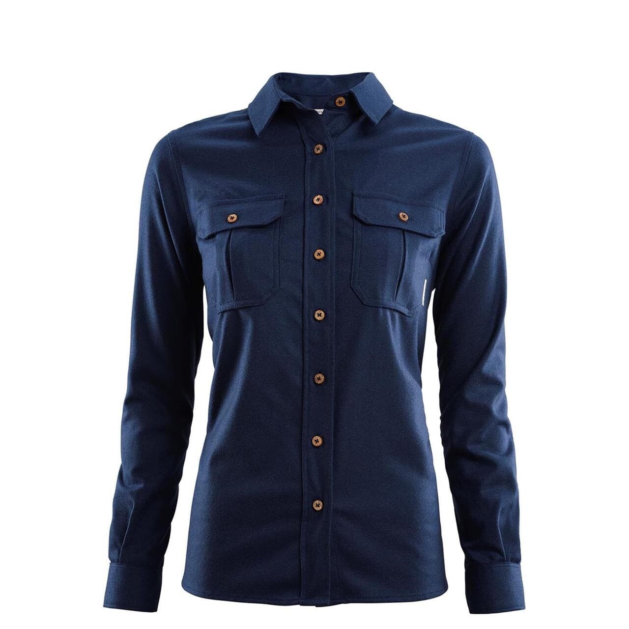 Aclima Womens LeisureWool Reborn Shirt (Blå (NAVY MELANGE) Medium)