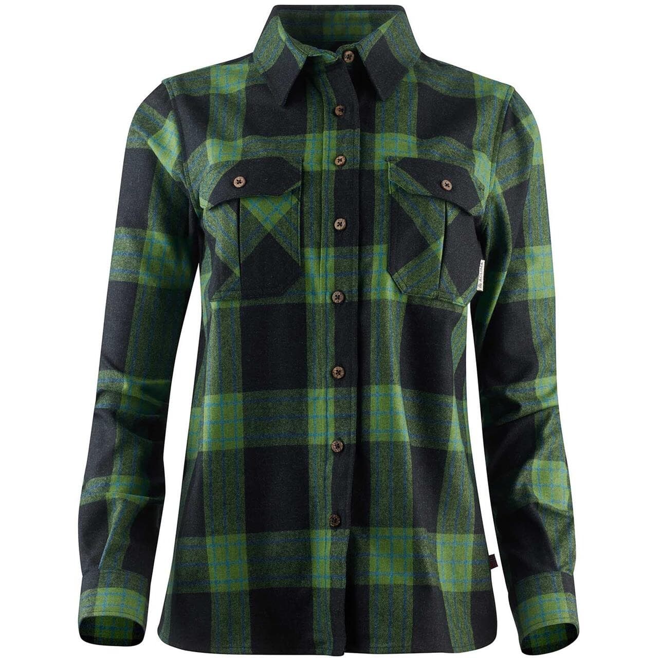 Aclima Womens LeisureWool Reborn Shirt (Grå (CHECK DARK GREY/GREEN) Small)