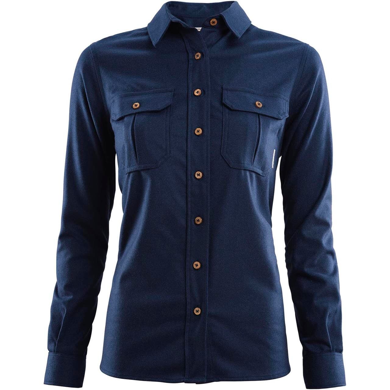 Aclima Womens LeisureWool Reborn Shirt (Blå (CHECK NAVY/JEANS) X-small)