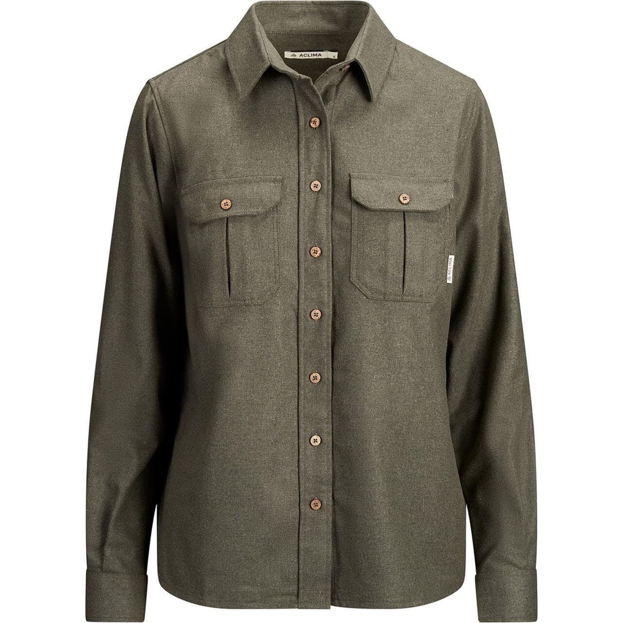 Aclima Womens LeisureWool Reborn Shirt (Grøn (FOREST MELANGE) X-small)