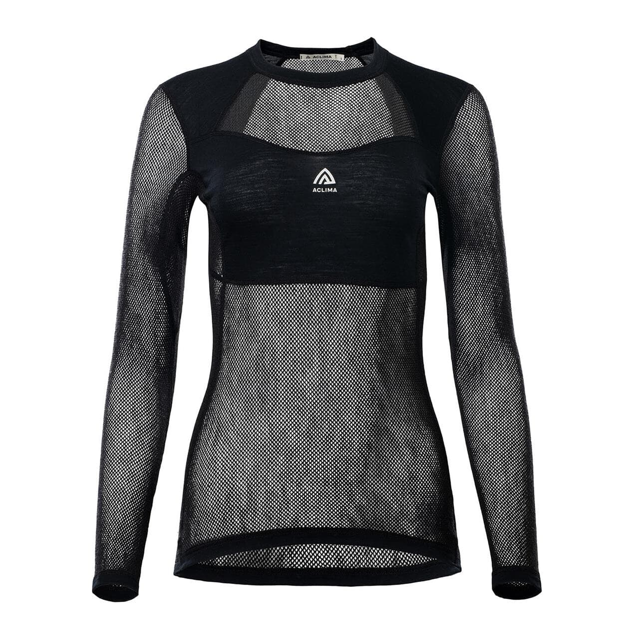 Aclima Womens WoolNet Light Crewneck (Sort (JET BLACK) Large)