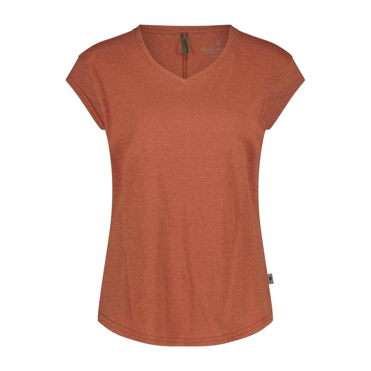 Royal Robbins Womens Vacationer V-neck S/S (Brun (BAKED CLAY) Large)